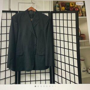 Men's Black Pinstripe Blazer suit made in Italy